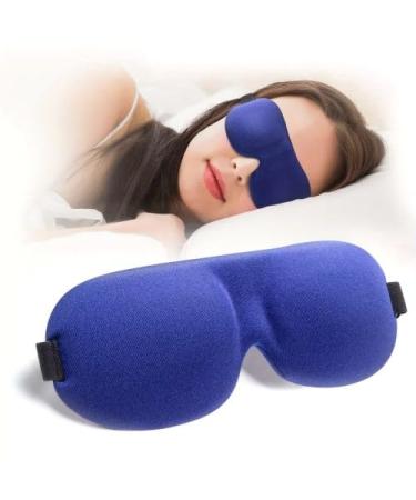 Sleep Eye Mask 2 Pack Soft Cooling Foam Anti-Fog Elastic Adjustable Strap Blue