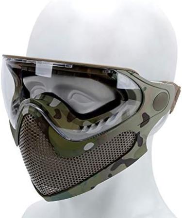 ATAIRSOFT Tactical Full Face Mask Set - 2 Modes Anti-Fog Goggles & 3 Lenses for Ultimate Airsoft Protection | International Shipping Available - Buy Online on GoSupps.com