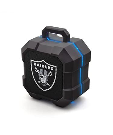 Soar Nfl Shockbox Led Wireless Bluetooth Speaker - Water Resistant Ipx4, 5.0 Bluetooth With Over 5 Hours Of Play Time - Small Portable Speaker - Officially Licensed Nfl, Perfect Home & Outdoor Speaker Las Vegas Raiders Bluetooth Speaker