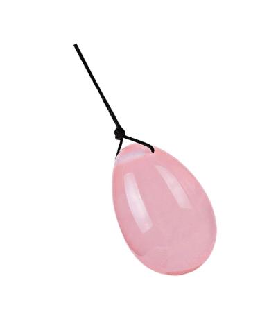 HEALLILY Yoni Eggs for Women Kegel Training Nephrite Jade Egg Drilled Quartz for Yoni Pelvic Floor Muscles Massage Exercise Pink 40X25mm