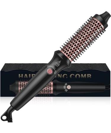 Thermal Brush 3 Temps LCD Display Up to 400 F Curling Brush Curling Iron 1.25 in Heated Curling Brush Ceramic Tourmaline Ionic Volumizing Brush Curling Comb 110-240V Travel Curling Iron