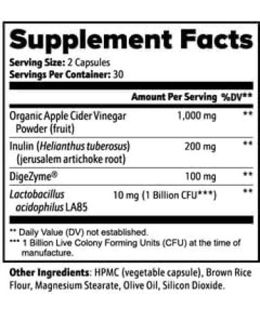 Byron Bay Bliss Apple Cider Vinegar Capsules 1000mg with Probiotics 60 Capsules Digestive Health Support - Buy Online on GoSupps.com