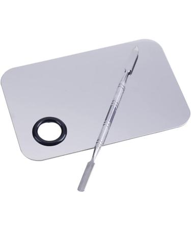 Stainless Steel Makeup Mixing Palette with Spatula Rod - Cosmetic & Nail Art Tool - Buy Online on GoSupps.com