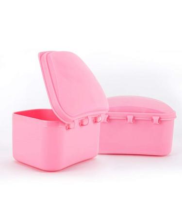 Exceart Prosthesis Brush and 4-Part Bath Box | Dental Prosthesis Cleaning Container for False Teeth - Yellow Blue White Pink - Buy Online on GoSupps.com