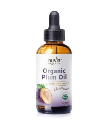 Nuvia Organics Plum Oil - USDA Certified Organic Cold Pressed Unrefined (Virgin) 1oz