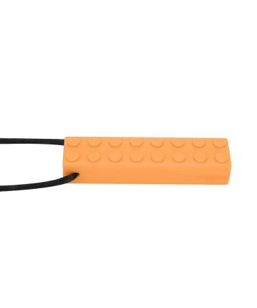 Silicone Building Blocks Baby Teether Necklace | Teething Stick Chew Pendant for Babies (Orange) - Buy Online on GoSupps.com