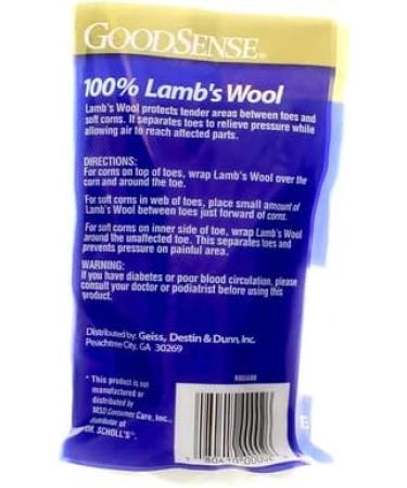 GoodSense Lambs Wool Padding 3/8 oz Bag - Premium Quality for Foot Comfort | 1/Each - Buy Online on GoSupps.com