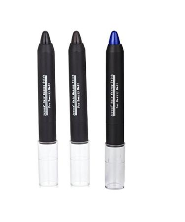 Professional Hair Chalk Temporary Dye Set - Black, Dark Brown, Blue | Non-Toxic Color Crayon for White Hair Coverage (3 Packs) - Buy Online on GoSupps.com