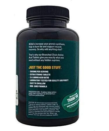 BCAA Tablets 1000mg - 120 Pills, 2:1:1 Ratio, Non-GMO - Raw Barrel - Buy Online on GoSupps.com