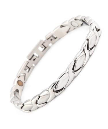 Magnetic Therapy Bracelet Silver Germanium Magnetic Bracelet Adjustable Health Magnetic Bracelets Men's Gift 20cm Silver - Buy Online on GoSupps.com