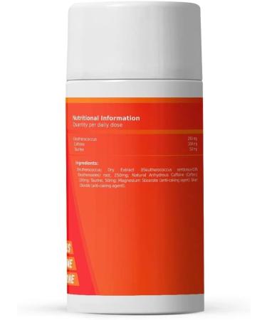Healthy Fusion Goodbye Fatigue | Effective Energising and Anti-Fatigue Formula | Eleutherococcus + Taurine + Caffeine | 100% Natural Stimulant | Enhances and Boosts Muscle Performance | 60 Capsules - Buy Online on GoSupps.com