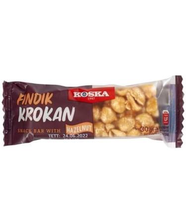 KOSKA Hazelnut Snack Bar 12 Pieces - Display Box - 12x30g - Turkish Hazelnuts - Kosher & Halal Certified - Buy Online on GoSupps.com