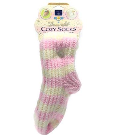 Dream Silk Cozy Socks Shea Butter Infused Spa Stockings (Pink)
