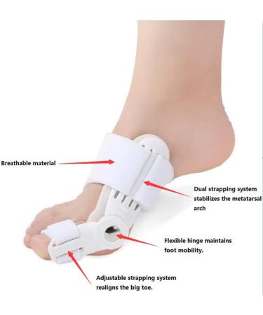 DUORUI 2 PCS Bunion Corrector Kit - Toe Separators, Pads & Splitters for Women and Men - Big Toe Straightener - White - Buy Online on GoSupps.com