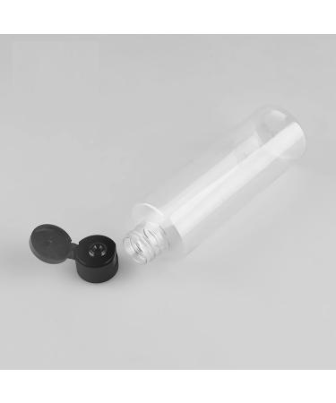 Zeoabsy 12-Pack 200ml Transparent PET Plastic Bottles with Black Hinged Lid - Ideal for Cosmetic Fluids & Travel - Buy Online on GoSupps.com