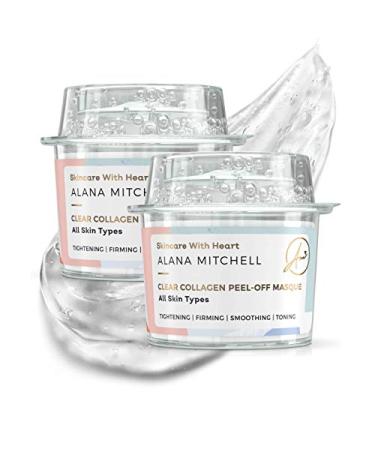 Alana Mitchell Anti Aging Peel Off Collagen Face Mask For All Skin Types Instantly Reduces Wrinkles & Fine Lines - Tightening Firming Smoothing & Toning - All Natural (Two Pack) 2 Count (Pack of 1)