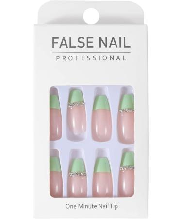 Coffin False Nails Press on Nails French Long Fake Nails Ballerina Acrylic Stick on Nails 24pcs for Women and Girls (Color : Pink Size : F) - Buy Online on GoSupps.com