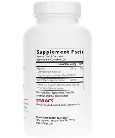 Nutri-Dyn Magnesium Glycinate 160 Capsules - Supports Bone Health, Heart Health, and Restful Sleep - Buy Online on GoSupps.com