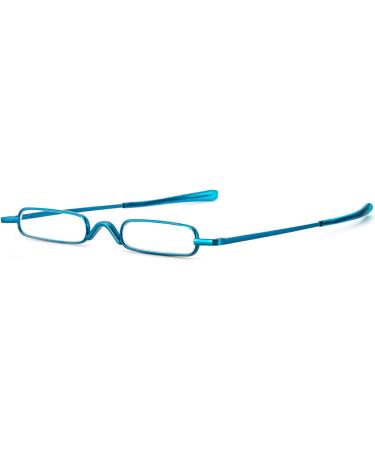 KoKoBin Mini Slim Reading Glasses - Spring Hinge Metal Visual Aid for Men & Women - Blue +3.50 with Case - International Shipping Available - Buy Online on GoSupps.com