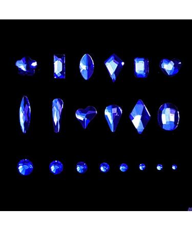 Yzzseven 600 Diamonds +2500 Rhinestones Mix - 20 Styles Flatback Crystals Set for Nail Art DIY (Blue) - Buy Online on GoSupps.com
