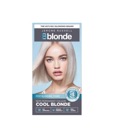 Jerome Russell Bblonde Cool Blonde Post Blonding Toner - Semi Permanent Hair Dye Kit for Pre Lightened & Blonde Hair with Brazil Nut Oil No Ammonia & Vegan