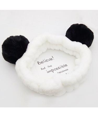 2PCs Panda Ear Hair Bands for Women & Girls - Stylish Makeup & Shower Accessories (Black & Gray) - Buy Online on GoSupps.com