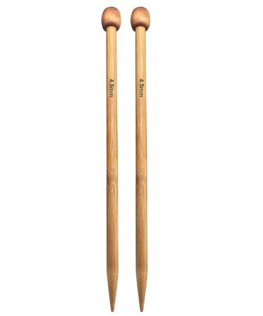 Weabetfu Bamboo Knitting Needle Straight Single Pointed 10-inch Length Knitting Needles for Handmade DIY Knitting US Size 7(4.5mm) 4.5mm(US 7)