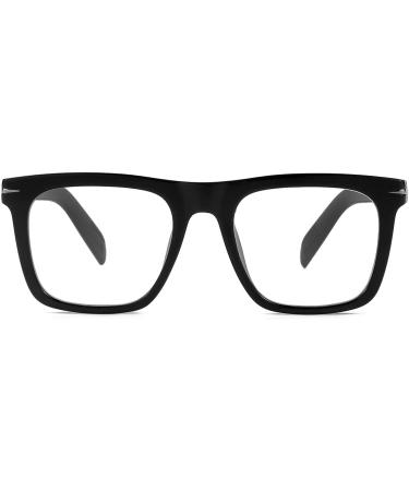 Trendy Square Blue Light Blocking Glasses for Men & Women - NIDOVIX Fashion Frame Non-Prescription Computer Glasses (Black 01 50mm) - International Shipping Available - Buy Online on GoSupps.com