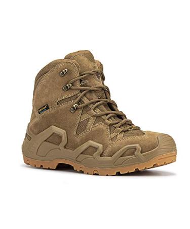 ROCKROOSTER Walland Men 8 inch Combat Boots for men Trekking Waterproof Rubber Outsole Backpacking Hiking Boots KS735-KS737 14 Ks537-coyote