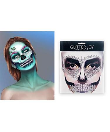 Day of the Dead Sugar Skull Face Jewels - 6-Pack Rhinestone Skeleton Gems for Halloween - Buy Online on GoSupps.com
