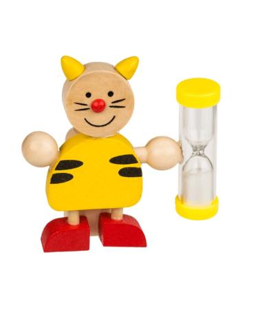 Holder for toothbrushes Wooden toothbrush holder with hourglass tiger