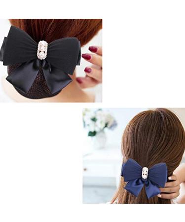 VASANA Two-Way Hair Net with Bow for Women - Stylish Hair Accessory for Work Office and Hotel | Black Hair Clip - Buy Online on GoSupps.com