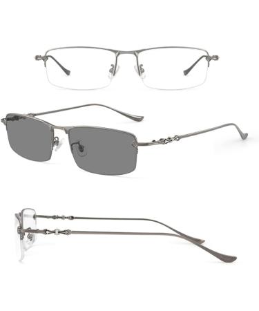 Riccie Varifocal Reading Glasses for Men - Pure Titanium Multifocal Photochrome UV400 | Aspherical Resin | +1.0 to +3.0 Diopters - Buy Online on GoSupps.com