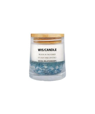 WIS/CANDLE Crystal Wishing Aromatherapy Candle Aquamarine Wish Interpersonal Relationship Crystal Relax Healing in Office or Home