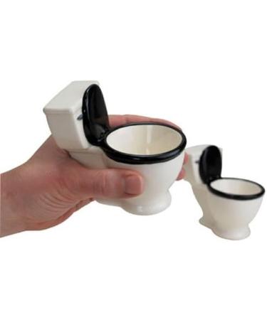 BigMouth Inc. Toilet Shots Mugs 2-Pack - White/Black, 0.05 Liters - Novelty Bathroom Gag Gift - Buy Online on GoSupps.com
