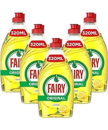Fairy Washing Up Liquid Lemon - 5 x 320ml bottles