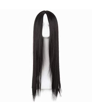 Lfmdjf Synthetic Brown Wig Heat Resistant Fiber Middle Part Long Straight 26 Inches Hair Costume Blonde Hairpiece 26inches P27/613#1b