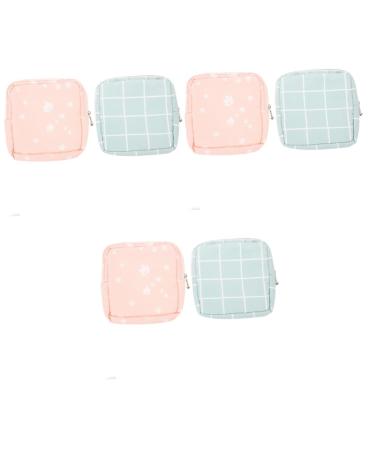 Healeved 6 StK wallet container for menstrual pads female pads bag for menstrual tapes bag for menstruation pillow money bags cotton disposal bag girls outside different colors x 3 pieces 14x14x3pcs