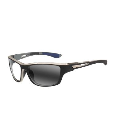 Near Far Multifocal Progressive Men Women's Cycling Sports UV400 Varifocal Transition Photochromic Reading Glass 0 distance 250 reading Gray
