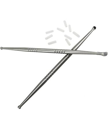 Airgoesin 2pcs Tonsil Stone Removal Pick Set - Premium Stainless Steel Oral Cleaner with 10 Soft Silicone Caps | Tonsillolith Removal Tool - Buy Online on GoSupps.com