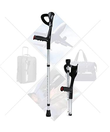 Adjustable Crutches for Adults Folding Forearm Crutches Lightweight Aluminum Crutches for Height 140-190cm (1unit)