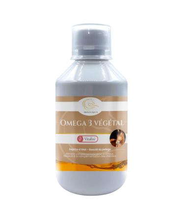 PRINCE EQUIN - OMEGA 3 VEGETAL - Horse nutritional supplement - Linseed oil and seaweed oil rich in omega 3 - Bottle 250 ml - Horse condition recovery - Shine of the dress - French brand