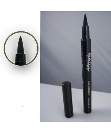 Makki Utlra Precise Ink Liquid Eyeliner - Deep Black - Easy to Use - Felt Eyeliner for Fine Lines - Black