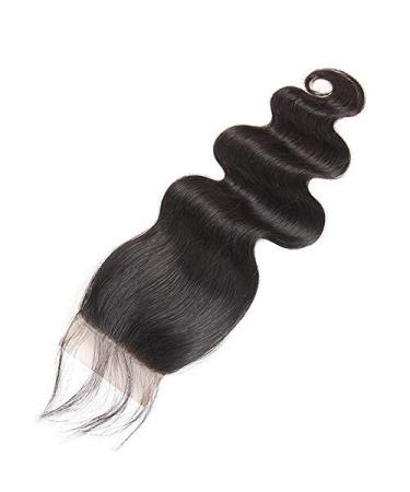 8a 100% Peruvian Virgin Human Hair Lace Frontal Closure Weaves Body Wave Hair Weft Bundles Extension Black by Remehi 10 Inch 4 "X 4" Closure
