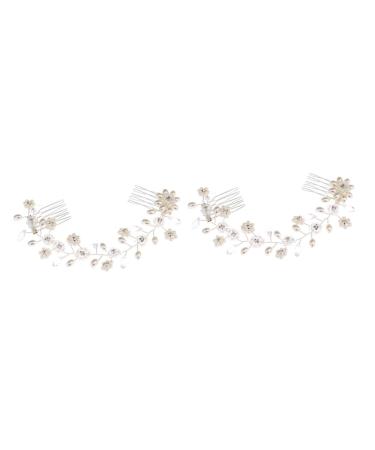 FRCOLOR Set of 2 Bridal Headpieces Hair Accessories Hair Clips Hair Pins Combs Hairdressing Comb Bridal Wedding Hair Comb Hair Combs Side Hair Comb Tiara Bridal Comb Headpiece Hairpin