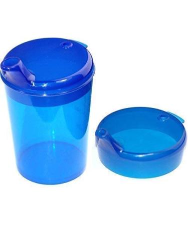 Medi-Inn beak cup 250 ml of practical set: 1 lower part with 2 lids (1 x with opening 12 x 10 mm and 1 x with opening 4 x 4 mm) |blue