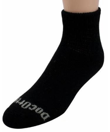 Doc Ortho Ultra Soft Loose Fit Diabetic Socks 3 Pairs 1/4 Crew Black Large