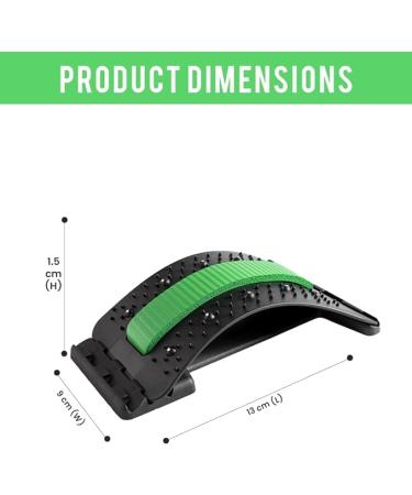 Multi-Level Back Stretcher - Pain Relief for Herniated Disc Scoliosis & Spine Decompression | Green Back Cracker Device - Buy Online on GoSupps.com