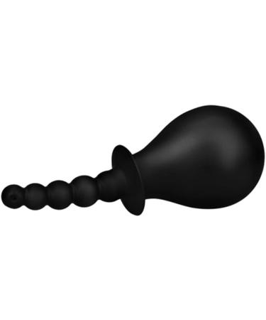 eeddoo Ribbed Silicone Vaginal & Anal Shower - Black | Premium Quality Adult Toy for Intimate Pleasure - Buy Online on GoSupps.com