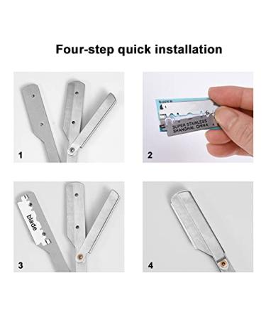 Old Manual Razor for Hairdressing | Professional Shaving Head & Eyebrow Knife | Silver Salon Quality for Barbers & Personal Use - Buy Online on GoSupps.com